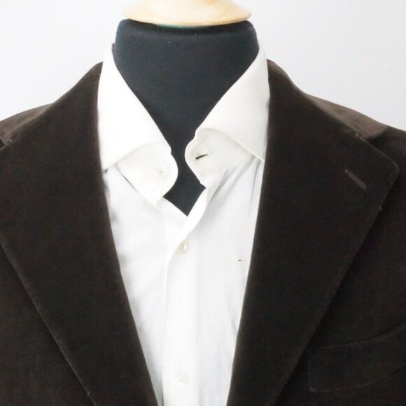 Sartoria Partenopea Brown Velour Velvet Cotton 2 Pc Suit Jacket Pants Sz 36 - Picture 2 of 10